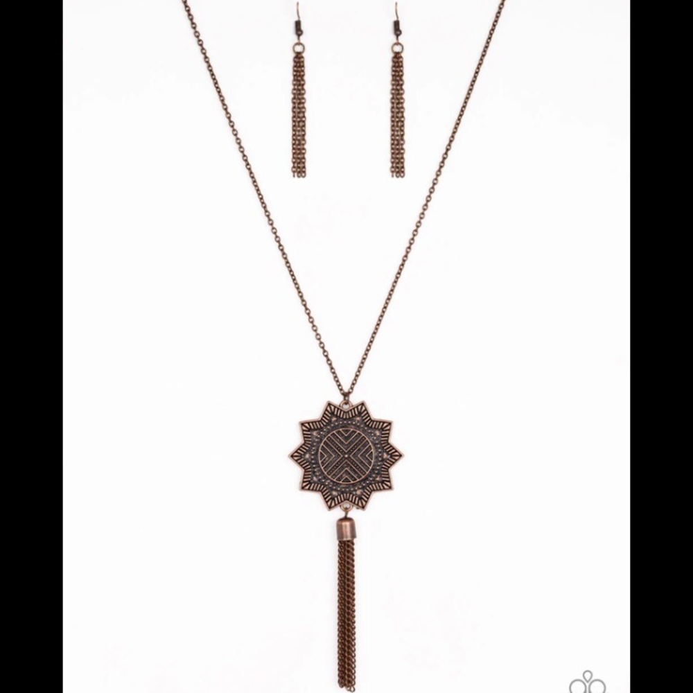 Brass jewelry set.